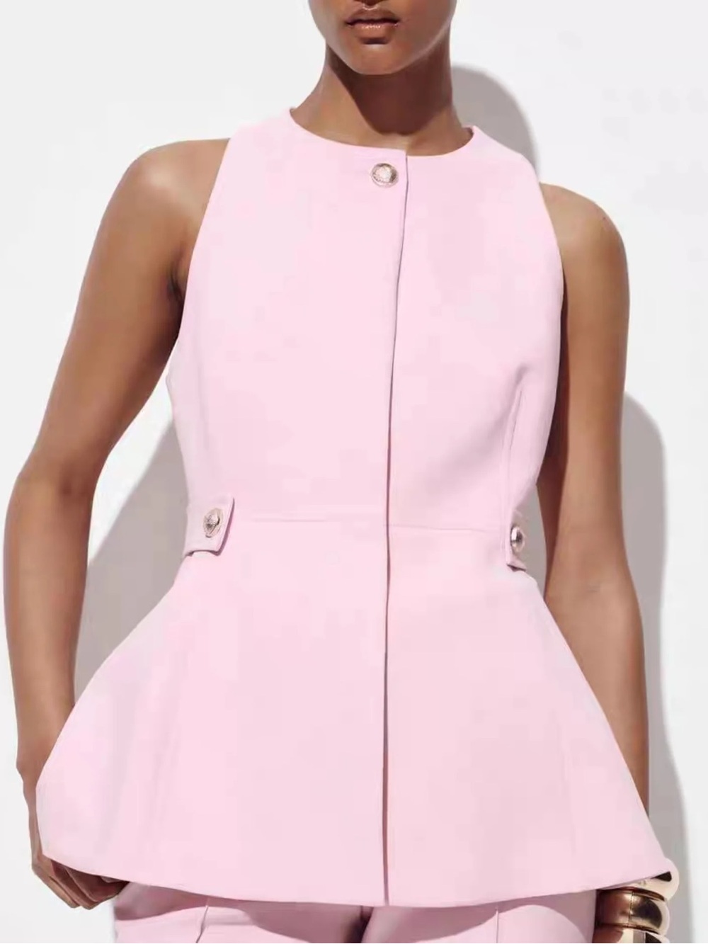 Zara Peplum Waistcoat Vest - Picture 3 of 7